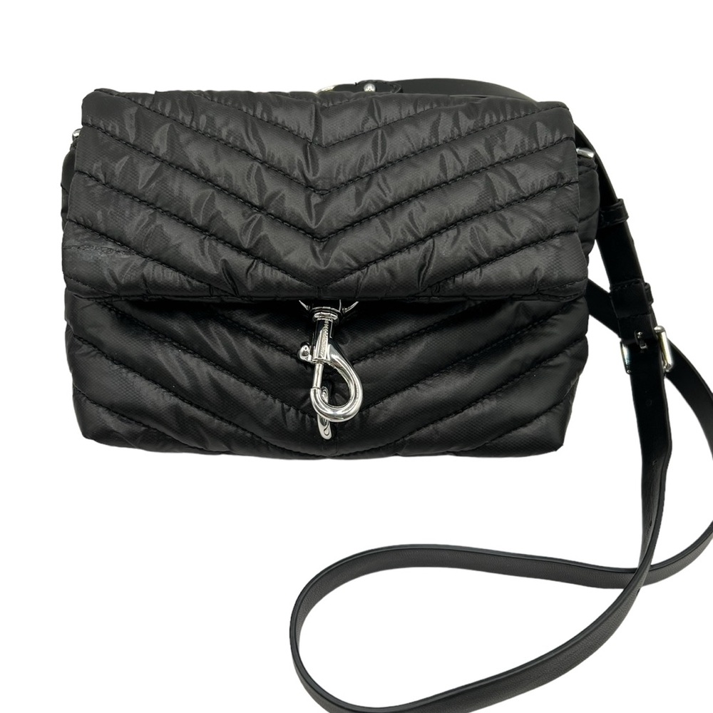 Rebecca Minkoff Black Quilted Crossbody Bag with Chevron Design